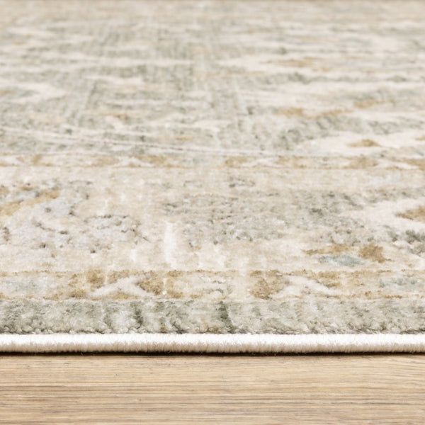 Oriental Weavers Brookhaven Vintage Inspired Polyester Accent Rug with Space Dyed Sage and Terracotta Tones 2' x 3' BBKH02060090ST