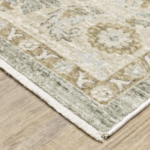 Oriental Weavers Brookhaven Vintage Inspired Polyester Accent Rug with Space Dyed Sage and Terracotta Tones 2' x 7'6" BBKH02060228ST