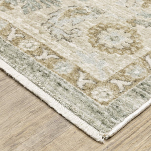 Oriental Weavers Brookhaven Vintage Inspired Polyester Accent Rug with Space Dyed Sage and Terracotta Tones 2' x 10' BBKH02060305ST