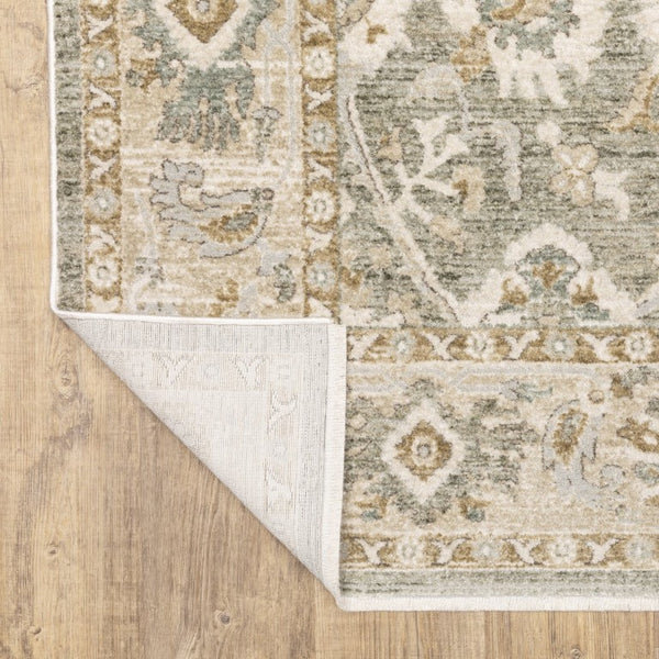 Oriental Weavers Brookhaven Vintage Inspired Polyester Accent Rug with Space Dyed Sage and Terracotta Tones 3' x 5' BBKH02090152ST