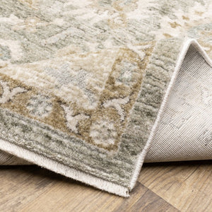 Oriental Weavers Brookhaven Vintage Inspired Polyester Accent Rug with Space Dyed Sage and Terracotta Tones 3' x 5' BBKH02090152ST