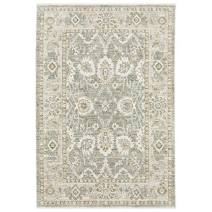 Oriental Weavers Brookhaven Vintage Inspired Polyester Accent Rug with Space Dyed Sage and Terracotta Tones 5'1" x 7'6" BBKH02152228ST