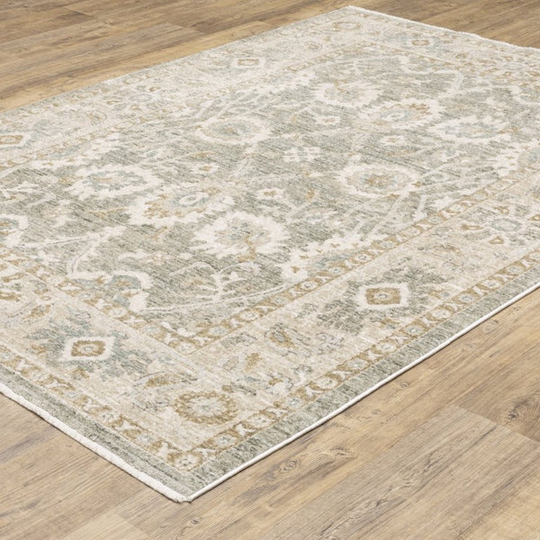 Oriental Weavers Brookhaven Vintage Inspired Polyester Accent Rug with Space Dyed Sage and Terracotta Tones 7'8" x 10' BBKH02233305ST