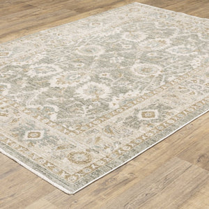 Oriental Weavers Brookhaven Vintage Inspired Polyester Accent Rug with Space Dyed Sage and Terracotta Tones 9'10" x 12'6" BBKH02300380ST