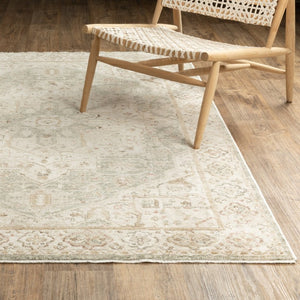 Oriental Weavers Brookhaven Vintage Motif Polyester Accent Rug with Sage and Mocha Tones for Entryways 2' x 3' BBKH07060090ST
