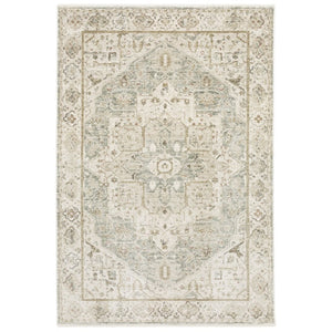 Oriental Weavers Brookhaven Vintage Motif Polyester Accent Rug with Sage and Mocha Tones for Entryways 2' x 7'6" BBKH07060228ST