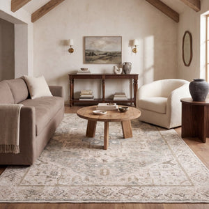 Oriental Weavers Brookhaven Vintage Motif Polyester Accent Rug with Sage and Mocha Tones for Entryways 5'1" x 7'6" BBKH07152228ST