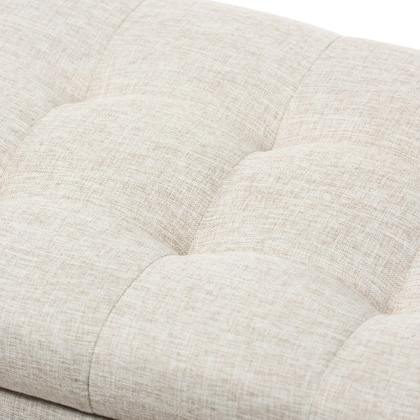 Baxton Studio Baxton Studio Roanoke Stylish Beige Storage Ottoman Bench with Grid-Tufting for Modern Spaces BBT3101-OTTO-Beige-H1217-3