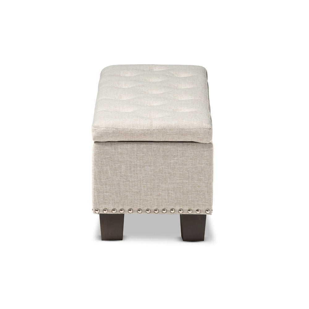 Baxton Studio Baxton Studio Modern Beige Fabric Storage Ottoman Bench with Button-Tufting & Hidden Compartment BBT3136-OTTO-Beige-H1217-3