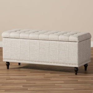 Baxton Studio Baxton Studio Kaylee Modern Classic Beige Storage Ottoman Bench with Button-Tufting & Hidden Space BBT3137-OTTO-Beige-H1217-3