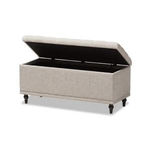 Baxton Studio Baxton Studio Kaylee Modern Classic Beige Storage Ottoman Bench with Button-Tufting & Hidden Space BBT3137-OTTO-Beige-H1217-3