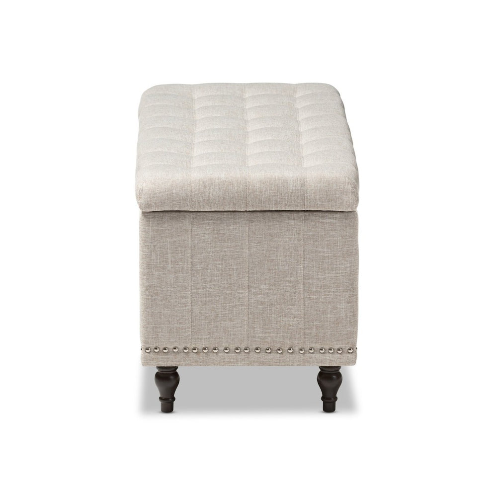 Baxton Studio Baxton Studio Kaylee Modern Classic Beige Storage Ottoman Bench with Button-Tufting & Hidden Space BBT3137-OTTO-Beige-H1217-3