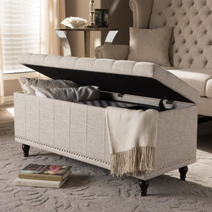Baxton Studio Baxton Studio Kaylee Modern Classic Beige Storage Ottoman Bench with Button-Tufting & Hidden Space BBT3137-OTTO-Beige-H1217-3