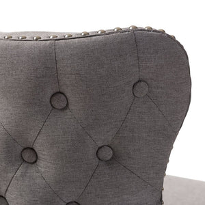 Baxton Studio Baxton Modern Swivel Barstool Set - Elegant Grey Upholstered Comfort with Dark Walnut Finish, 2-Piece BBT5246B-BS-Grey-XD45