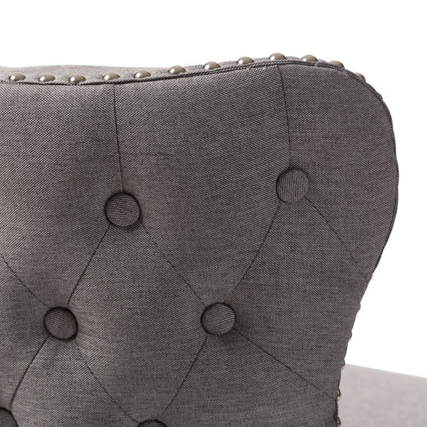 Baxton Studio Baxton Modern Swivel Barstool Set - Elegant Grey Upholstered Comfort with Dark Walnut Finish, 2-Piece BBT5246B-BS-Grey-XD45