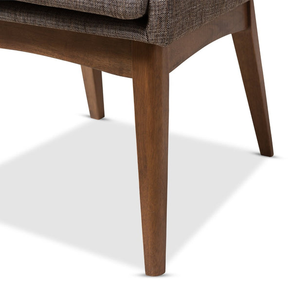 Baxton Studio Baxton Studio Nexus Set of 2 Mid-Century Modern Dining Chairs in Walnut with Gravel Upholstery BBT5280-Gravel-DC-TH1308