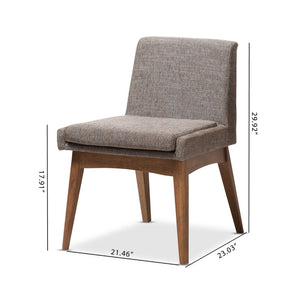 Baxton Studio Baxton Studio Nexus Set of 2 Mid-Century Modern Dining Chairs in Walnut with Gravel Upholstery BBT5280-Gravel-DC-TH1308