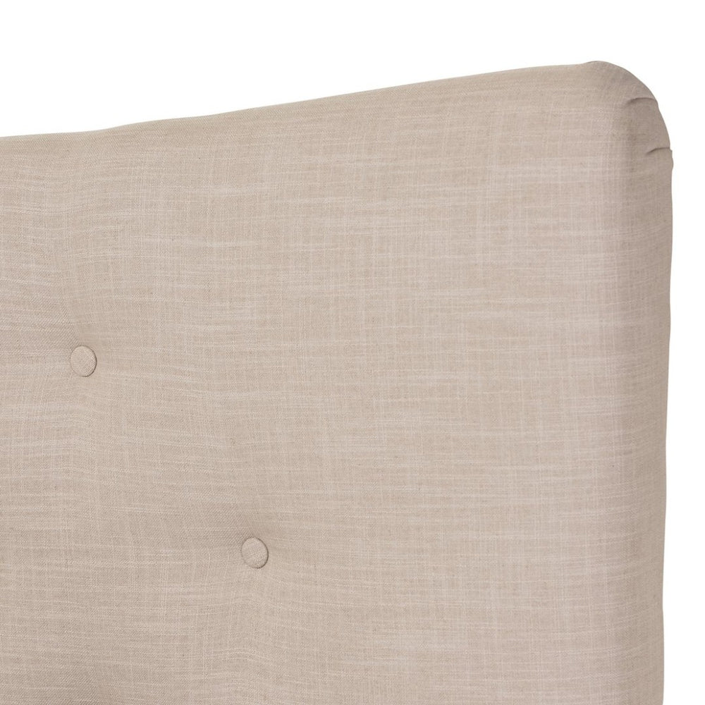 Baxton Studio Baxton Studio Hannah Queen Platform Bed - Mid-Century Modern Beige Linen with Cozy Comfort Design BBT6570-Beige-Queen