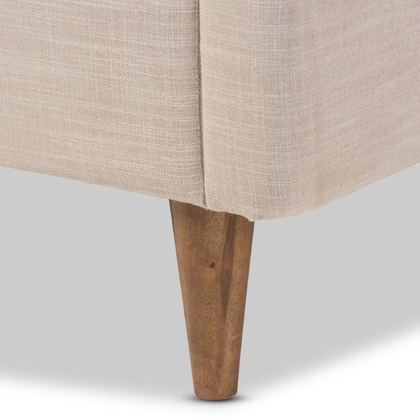 Baxton Studio Baxton Studio Hannah Queen Platform Bed - Mid-Century Modern Beige Linen with Cozy Comfort Design BBT6570-Beige-Queen