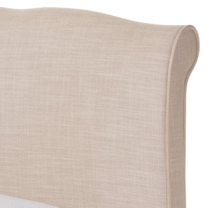 Baxton Studio Baxton Studio Fannie Elegant French-Modern Upholstered Platform Bed with Scrolled Headboard Design Queen BBT6571-Beige-Queen