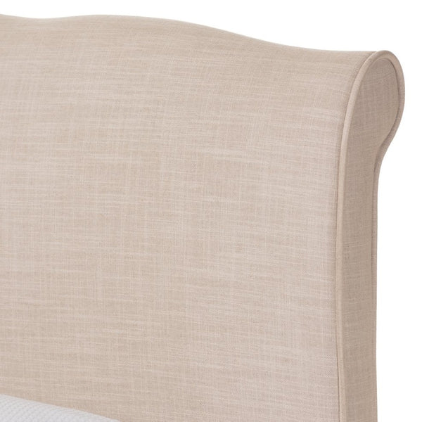 Baxton Studio Baxton Studio Fannie Elegant French-Modern Upholstered Platform Bed with Scrolled Headboard Design Queen BBT6571-Beige-Queen