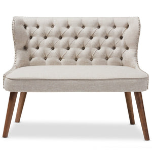 Baxton Studio Baxton Studio Scarlett 2-Seater Loveseat: Mid-Century Modern Design with Button-Tufting & Nail Trim BBT8017-LS-Beige-H1217-3
