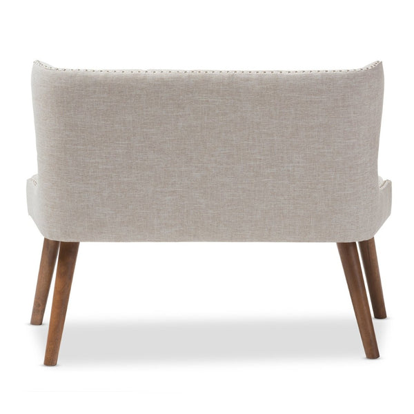 Baxton Studio Baxton Studio Scarlett 2-Seater Loveseat: Mid-Century Modern Design with Button-Tufting & Nail Trim BBT8017-LS-Beige-H1217-3
