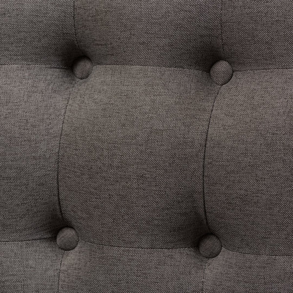 Baxton Studio Baxton Studio Melody Mid-Century Modern 3-Seater Settee Bench in Grey Fabric & Natural Wood Finish BBT8026-SF-Grey-XD45