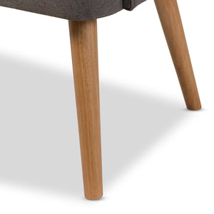 Baxton Studio Baxton Studio Melody Mid-Century Modern 3-Seater Settee Bench in Grey Fabric & Natural Wood Finish BBT8026-SF-Grey-XD45