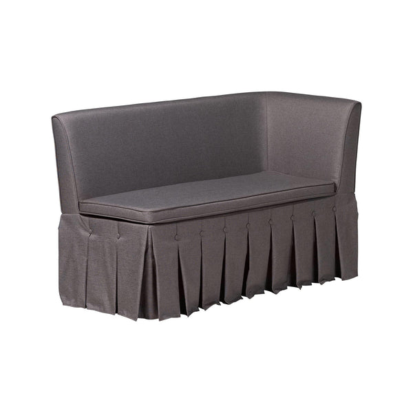 Baxton Studio Baxton Studio Meyer 2-Piece Fabric Upholstered Dining Nook Bench Set - Corner Kitchen Banquette Seating with Skirted Base, L-Shaped Breakfast Nook for Small Spaces, Grey BBT8116-Grey-XD45-2PC SF Bench