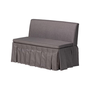 Baxton Studio Baxton Studio Meyer 2-Piece Fabric Upholstered Dining Nook Bench Set - Corner Kitchen Banquette Seating with Skirted Base, L-Shaped Breakfast Nook for Small Spaces, Grey BBT8116-Grey-XD45-2PC SF Bench