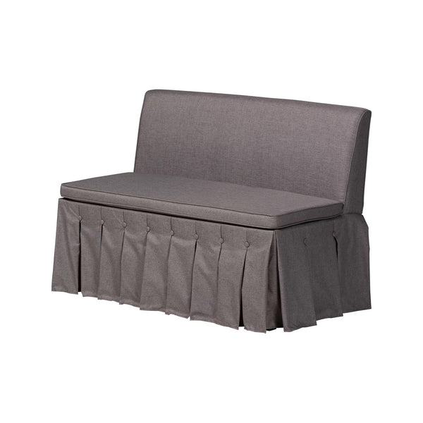 Baxton Studio Baxton Studio Meyer 2-Piece Fabric Upholstered Dining Nook Bench Set - Corner Kitchen Banquette Seating with Skirted Base, L-Shaped Breakfast Nook for Small Spaces, Grey BBT8116-Grey-XD45-2PC SF Bench