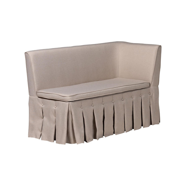 Baxton Studio Baxton Studio Meyer 2-Piece Fabric Upholstered Dining Nook Bench Set - Corner Kitchen Banquette Seating with Skirted Base, L-Shaped Breakfast Nook for Small Spaces, Beige BBT8116-Light Beige-6086-1-2PC SF Bench