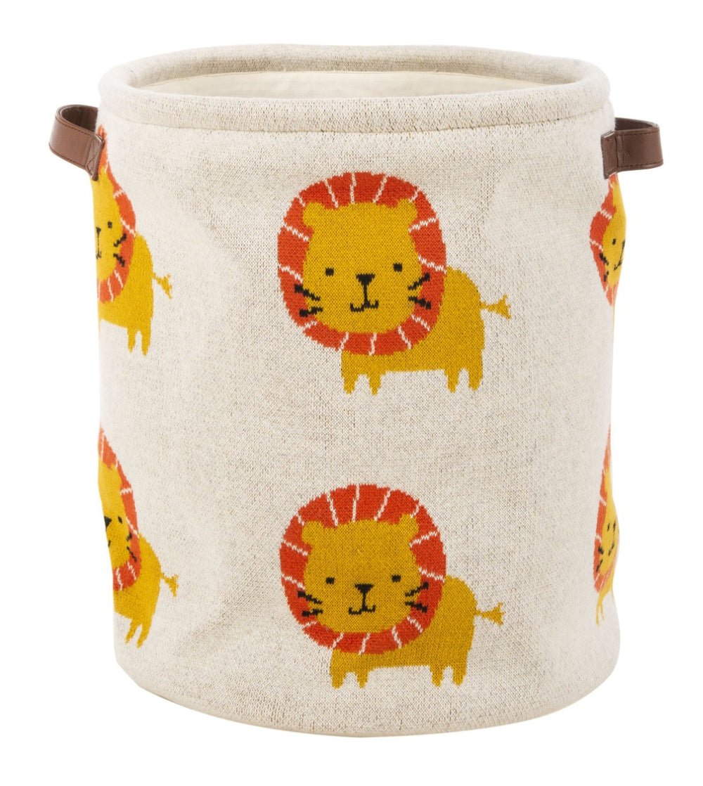 Safavieh LENNY Storage Basket - Vibrant Red & Orange Organizer with Lion Accents for Kids' Rooms & Playrooms BBY6101A