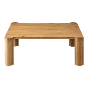 Moe's Home Post Coffee Table In Solid Oak With Versatile Leg Design For A Stylish And Cozy Living Space White Solid Oak Bc-1096-18-0