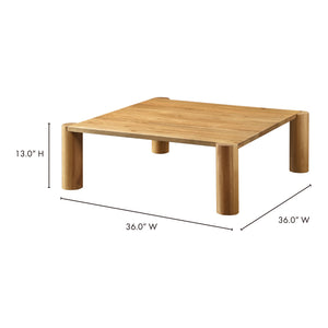 Moe's Home Post Coffee Table In Solid Oak With Versatile Leg Design For A Stylish And Cozy Living Space White Solid Oak Bc-1096-18-0