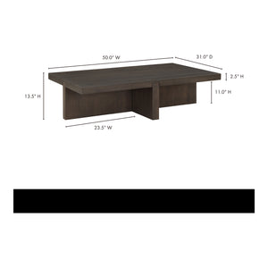 Moe's Home Folke Coffee Table - Exquisite Solid Oak Design Enhancing Your Living Space With Artisanal Elegance Brown Solid Oak Bc-1116-21