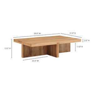 Moe's Home Folke Coffee Table - Exquisite Solid Oak Design Enhancing Your Living Space With Artisanal Elegance Natural Solid Oak Bc-1116-24