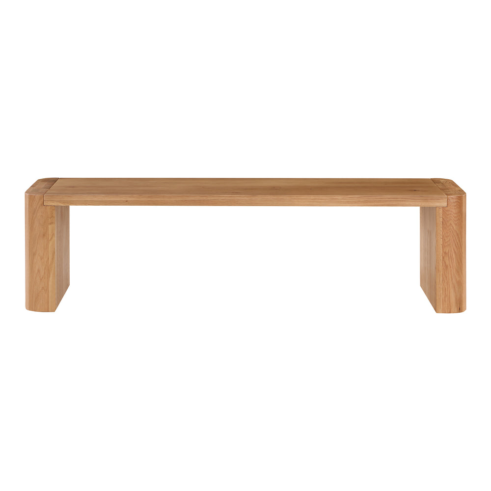 Moe's Home Post Dining Bench - Elegant Solid Oak Seating For 3, Perfect For Stylish Gatherings And Meals Natural Solid Oak Bc-1120-24-0