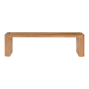 Moe's Home Post Dining Bench - Elegant Solid Oak Seating For 3, Perfect For Stylish Gatherings And Meals Natural Solid Oak Bc-1120-24-0