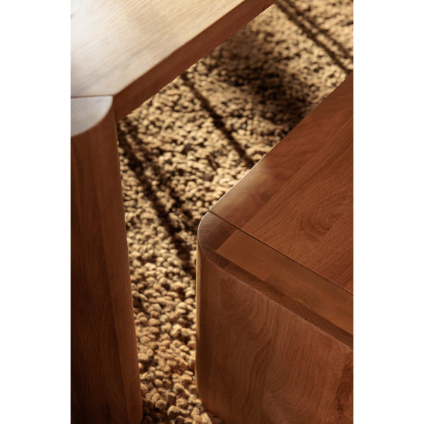 Moe's Home Post Dining Bench - Elegant Solid Oak Seating For 3, Perfect For Stylish Gatherings And Meals Natural Solid Oak Bc-1120-24-0