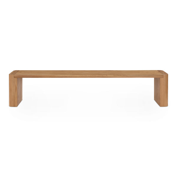 Moe's Home Post Elegant Dining Bench For Four - Solid White Oak With Sculpted Design For Timeless Style Natural Solid Oak Bc-1121-24-0