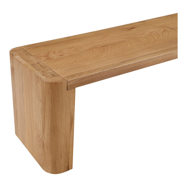 Moe's Home Post Elegant Dining Bench For Four - Solid White Oak With Sculpted Design For Timeless Style Natural Solid Oak Bc-1121-24-0