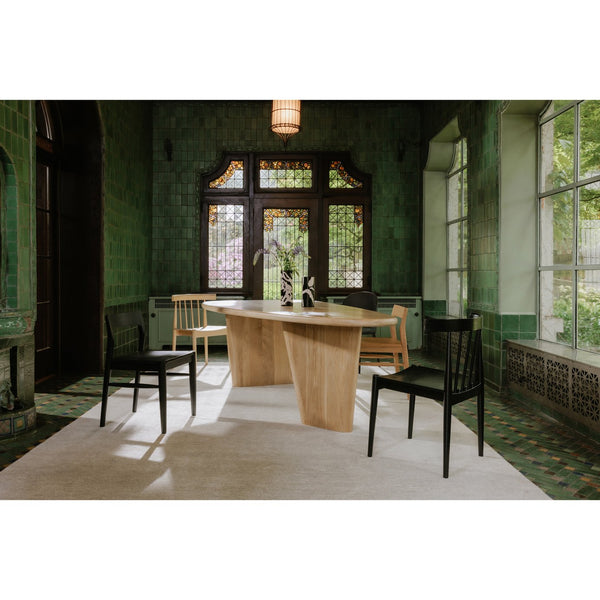 Moe's Home Owing Dining Chair Set Of 2 - Stylish Solid Wood Design With Curved Open-back For Modern Dining Natural Solid Oak Bc-1123-24