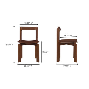 Moe's Home Daifuku Dining Chair - Set Of 2, Elegant Japanese Design With Solid Ash Construction For Comfort Brown Solid White Ash,Ash Veneer Over Plywood Seat Bc-1128-20