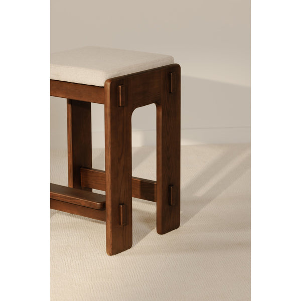 Moe's Home Ashby Counter Stool - Elegant Craftsmanship With Moisture-repellent Fabric And Luxurious Comfort Brown Upholstery, 100% Polyester,Solid Ash Bc-1134-20