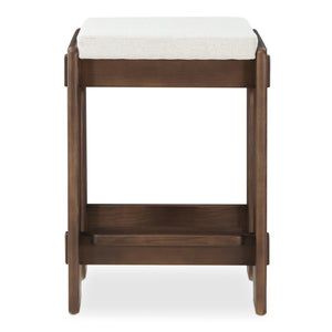 Moe's Home Ashby Counter Stool - Elegant Craftsmanship With Moisture-repellent Fabric And Luxurious Comfort Brown Upholstery, 100% Polyester,Solid Ash Bc-1135-20