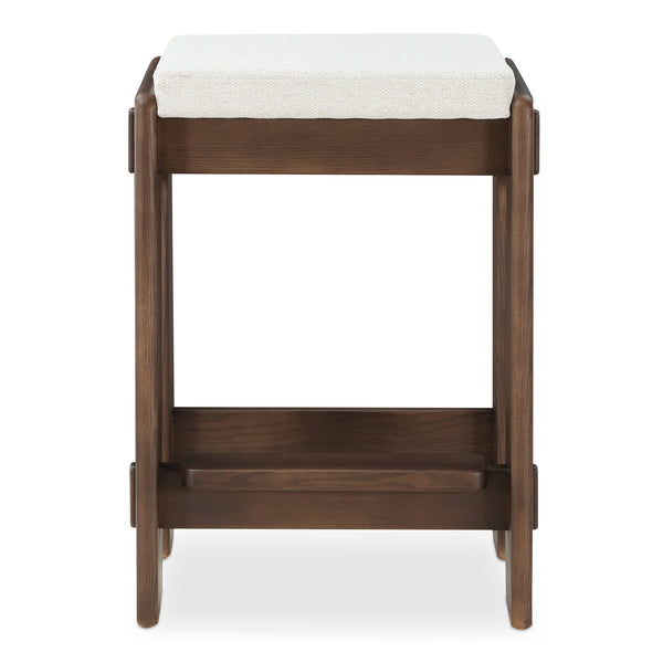 Moe's Home Ashby Counter Stool - Elegant Craftsmanship With Moisture-repellent Fabric And Luxurious Comfort Brown Upholstery, 100% Polyester,Solid Ash Bc-1135-20