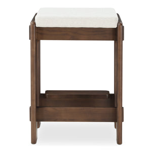 Moe's Home Ashby Counter Stool - Elegant Craftsmanship With Moisture-repellent Fabric And Luxurious Comfort Brown Upholstery, 100% Polyester,Solid Ash Bc-1135-20