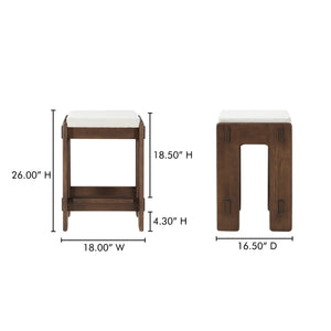 Moe's Home Ashby Counter Stool - Elegant Craftsmanship With Moisture-repellent Fabric And Luxurious Comfort Brown Upholstery, 100% Polyester,Solid Ash Bc-1135-20